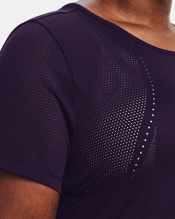 Women's UA Engineered Knit Short Sleeve, Purple, pdpMainDesktop image number 3